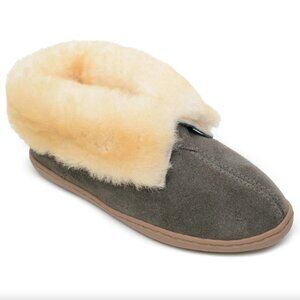 Minnetonka Men's Sheepskin Ankle Boot (Charcoal, Size 12)